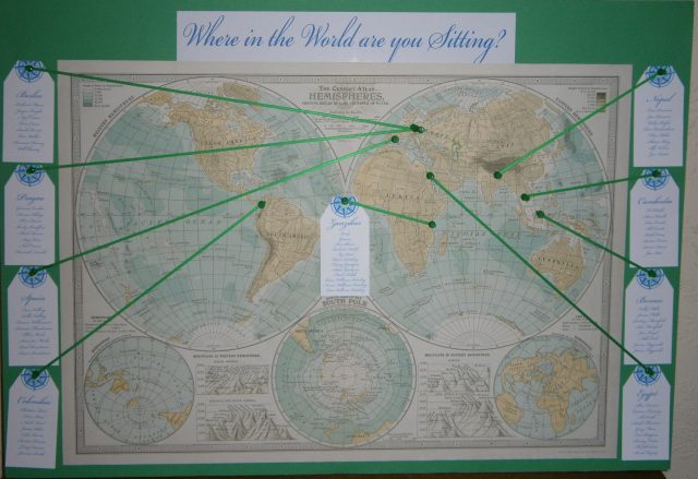 Tanya and Andy's Wedding Travel Theme Seating Plan