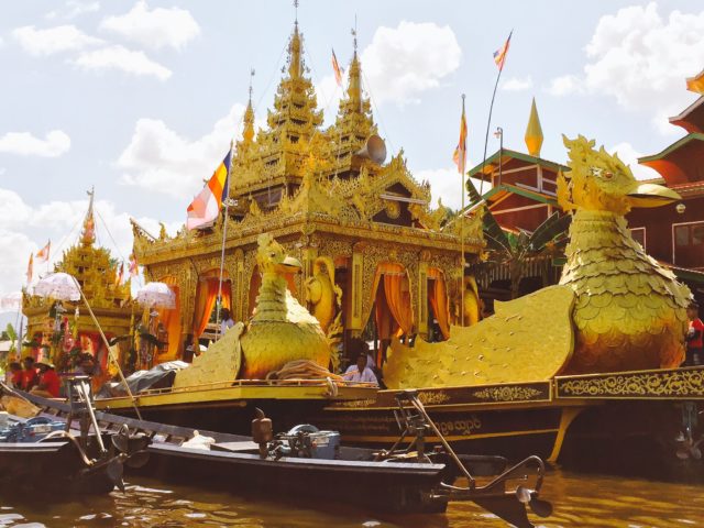 Royal Karaweik Barge Paung Daw Oo Pagoda Festival Inle Lake