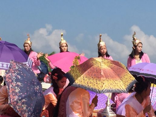 Shan dancers Paung Daw Oo Pagoda Festival Inle Lake