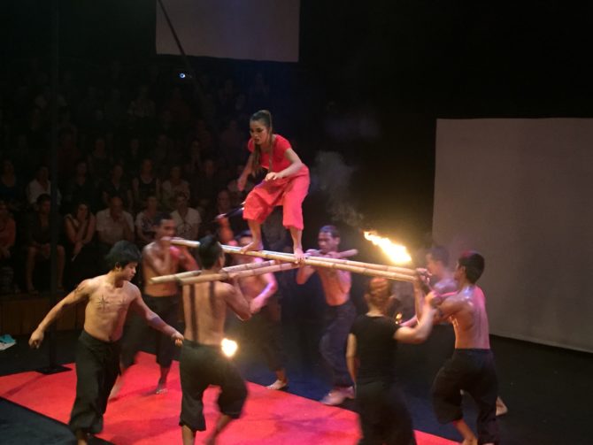 Acrobatics at Phare Circus in Siem Reap, Cambodia