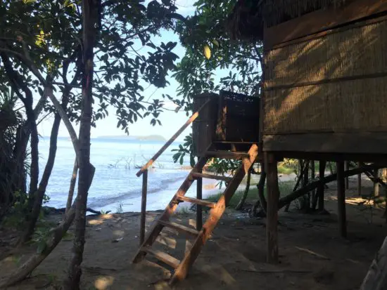 Dangerous beach bungalow steps Koh Tah Kiev Cambodia