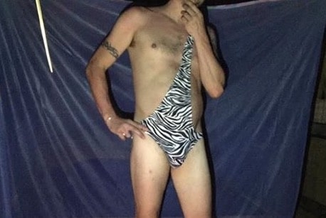 Zebra print mankini