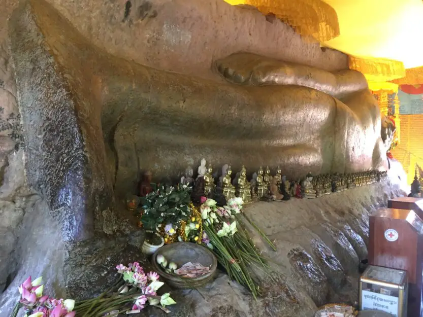 Reclining gold buddha at Kulen Mountain National Park