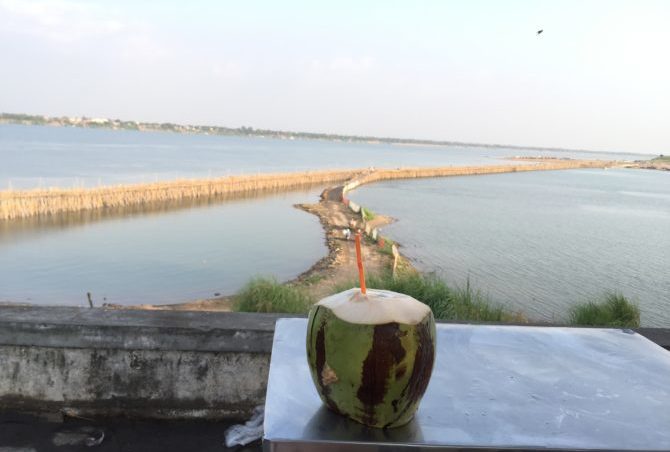 Kampong Cham, Cambodia, Koh Paen Bridge, Longest bamboo bridge in the World