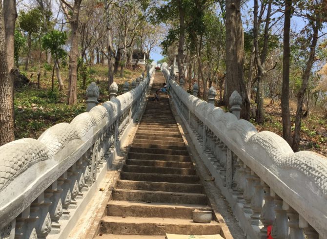 Steps up to Phnom Srey, Cambodia