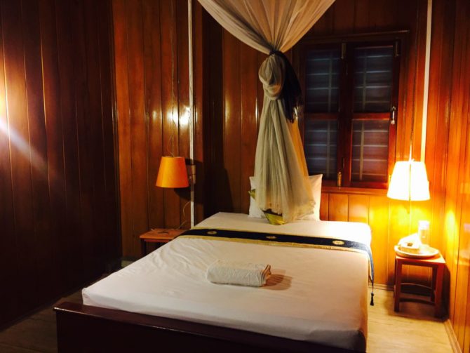 Standard double room at Le Tonle Guesthouse, in Kratie, Cambodia