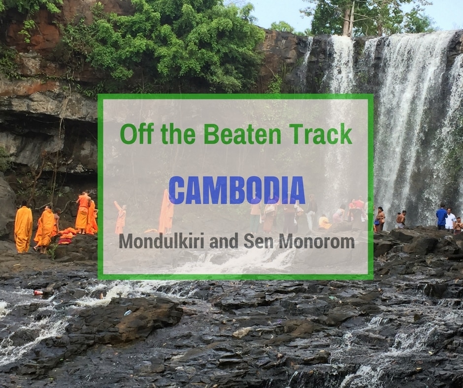 Mondulkiri and Sen Monorom | Off the Beaten Track Cambodia, monks bathing at Bou Sra Waterfall