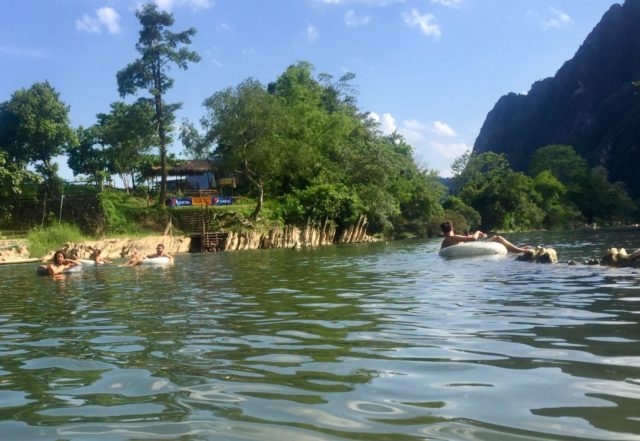Vang Vieng Tubing on the Nam Song River Vang Vieng Tubing on the Nam Song River, Laos