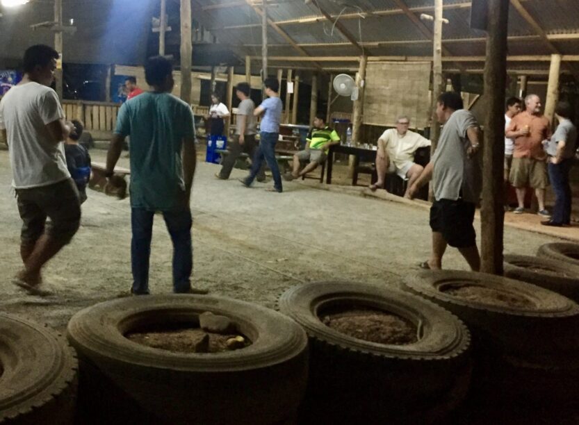 Locals playing petanque inn Luang Prabang, Laos