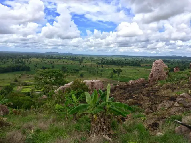 Countryside view from Peung Tanon Standing Stones near Siem Reap, Cambodia