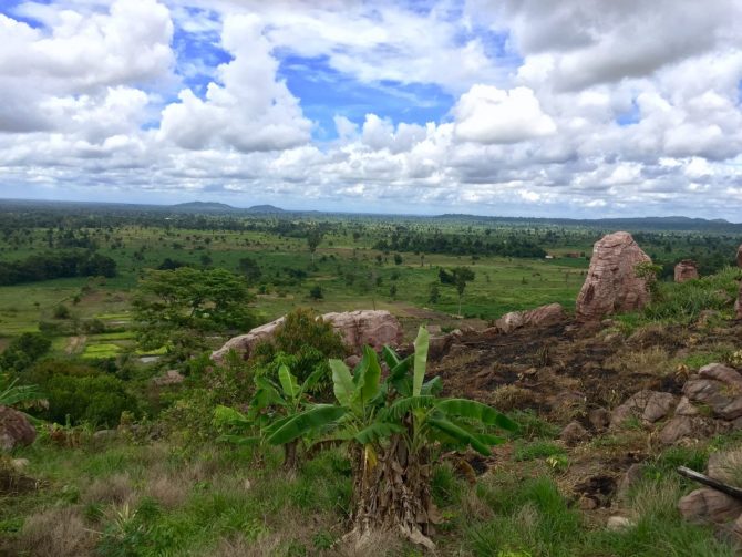 Countryside view from Peung Tanon Standing Stones near Siem Reap, Cambodia