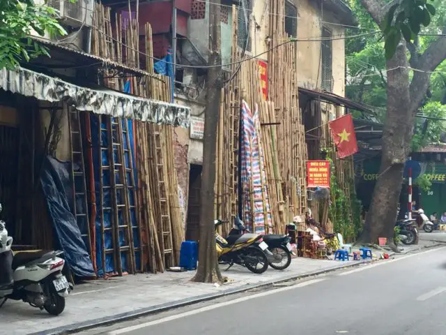 Bamboo Street in Hanoi Old Quarter Vietnam