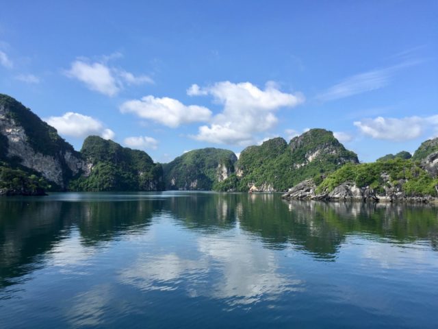 Spectacular Limestone Karst Scenery in Bai Tu Long Bay, Vietnam