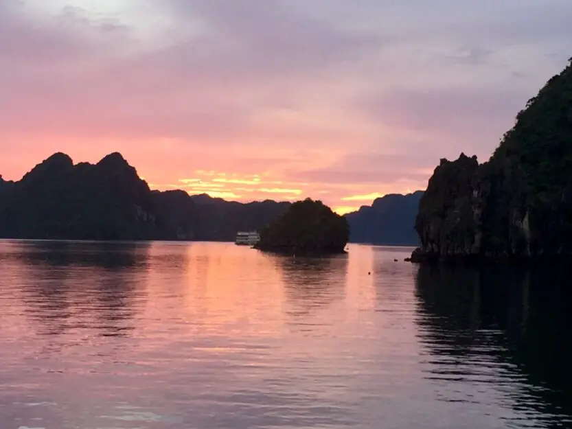 Sunset in Ha Long Bay, Vietnam