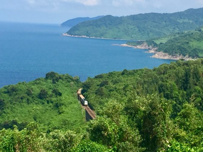 Views of the Annamite Mountains and the South China Sea from the Hai Van Pass in Vietnam