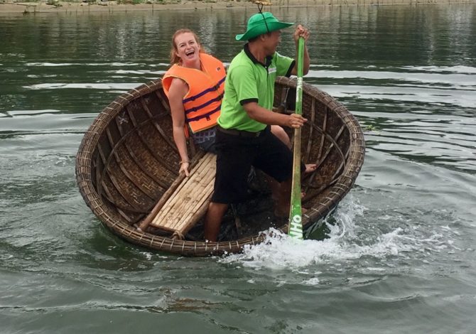 Crazy Basket Boat Dancing with Jack Tran Tours in Hoi An, Vietnam