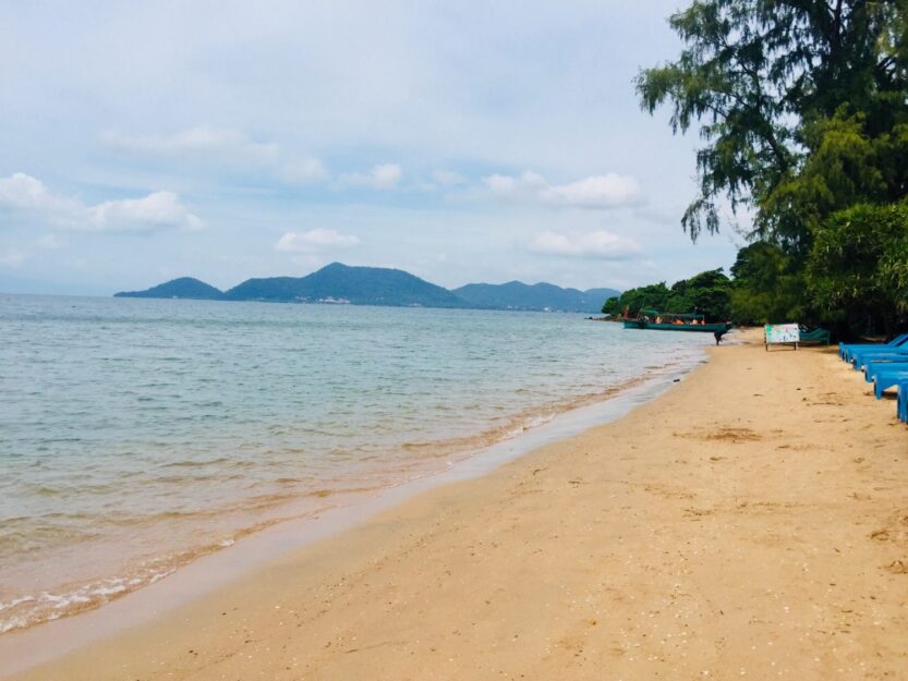 Deserted Beach on Koh Tonsay - Rabbit Island near Kep, Cambodia.