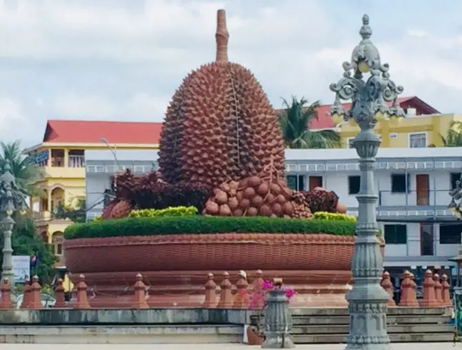 Durian Roundabout in Kampot, Cambodia