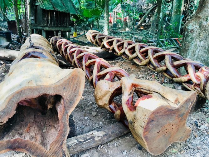 Pillar Wood Carvings in Wood Carvers Compound