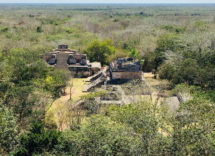 Birds Eye View of Ek Balam near Valladolid in Mexico