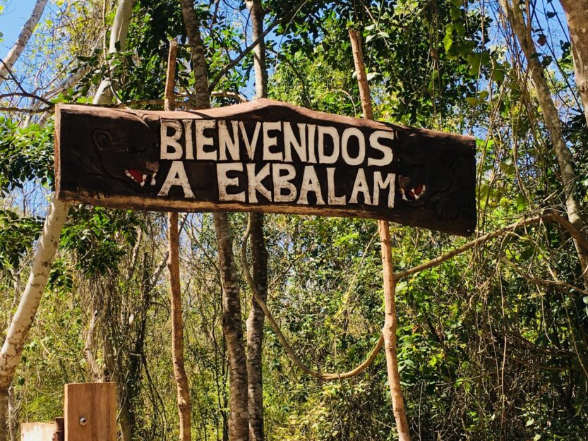 Ek Balam Sign near Valladolid in Mexico