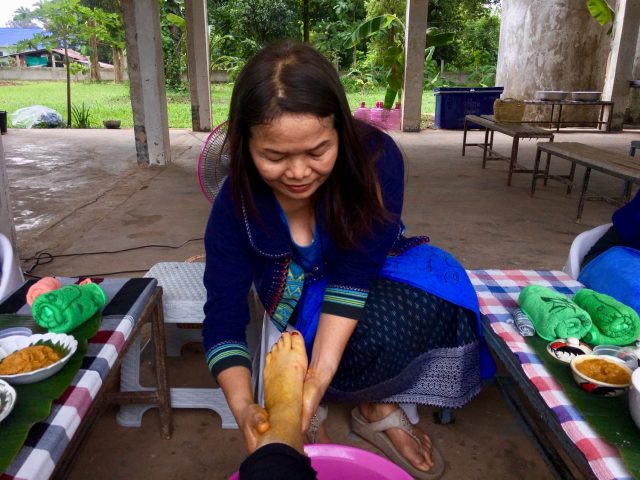 Foot Massage in a Tribal Village near Nakhon Phanom