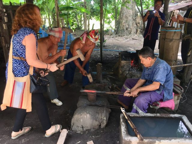 Forging a Machete at a Blacksmiths in a Tribal Village near Nakhon Phanom