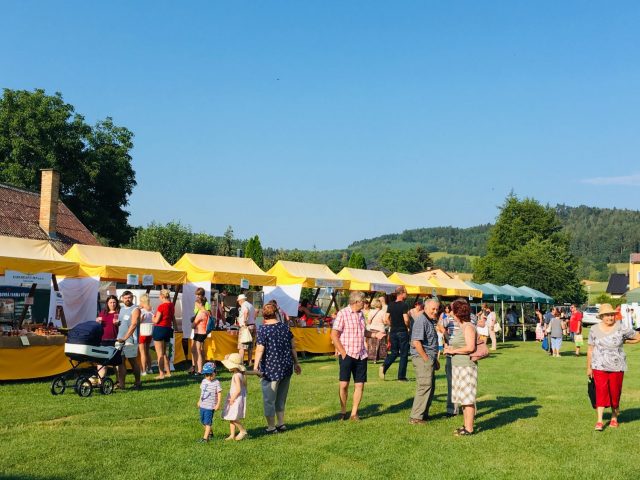 Chlumany Village Market in Sumava National Park