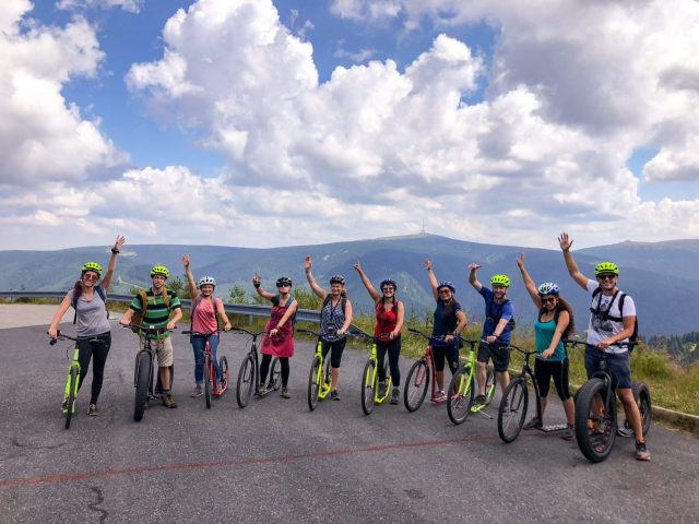 Downhill Scootering Group in Jeseniky Mountains