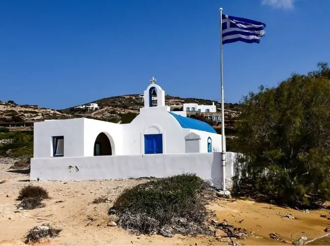 Church on Antiparos, Cyclades Islands in Greece