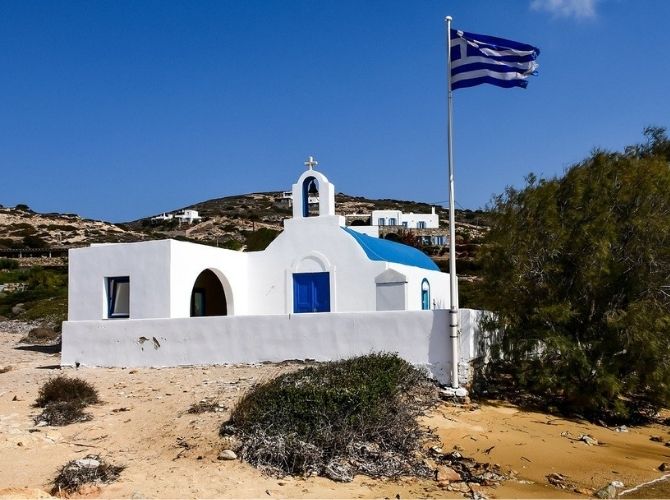 Antiparos, Cyclades Islands in Greece Church on Antiparos, Cyclades Islands in Greece