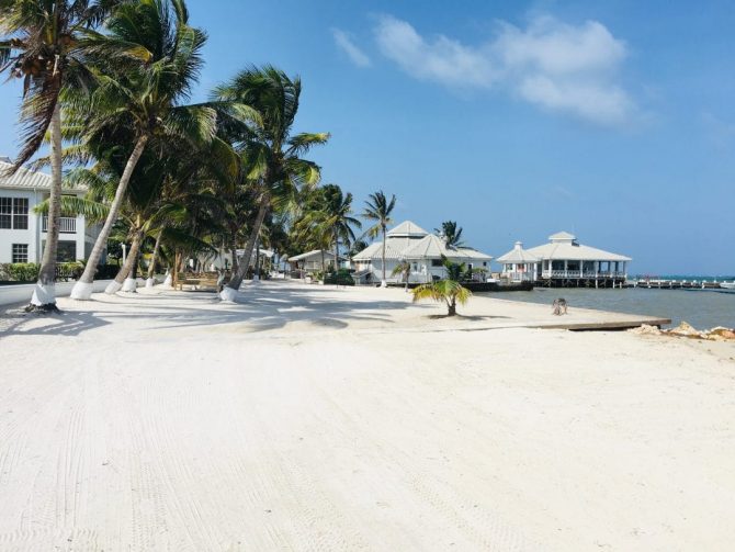 Beach path in San Pedro, Belize