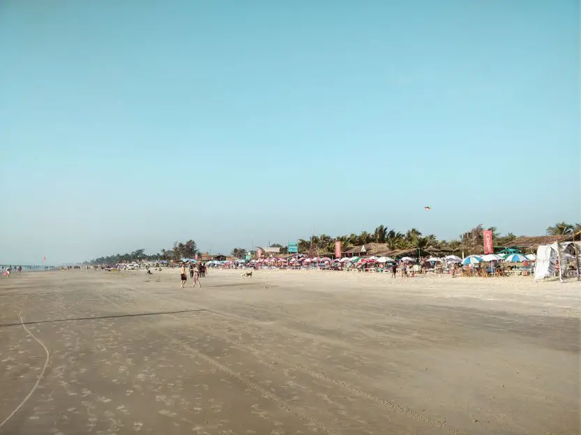 Benaulim Beach in South Goa. People on the beach