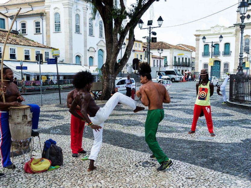 Capoeira in the street in Salvador in Brazil