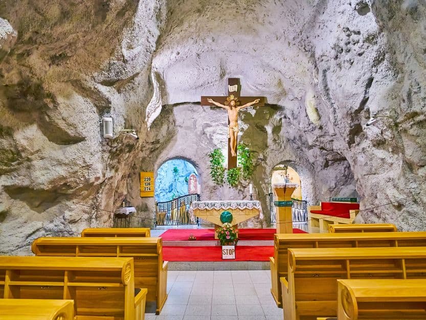 Gellert Hill Cave Church Interior Gellert Hill Cave church interior and altar.