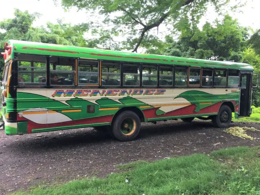 Chicken Bus at Lake Coatepeque