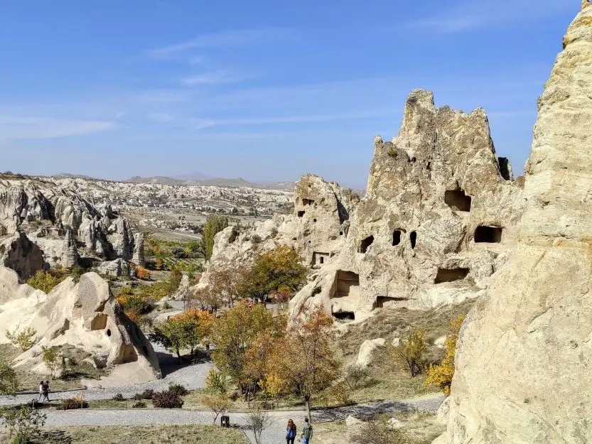 Cave houses and rock formations in Goreme open air museum