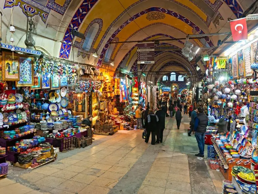 Inside of the Grand Bazaar in Istanbul