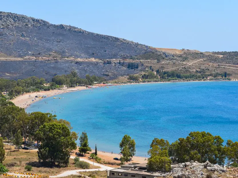 Karonthas beach in Nafplio, Greece