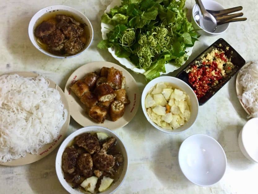 Bun Cha and Crab Spring Rolls in Bun Cha Nem Cua Be Dac Kim Bun cha and crab spring rolls in Bun Cha Nem Cua Be Dac Kim