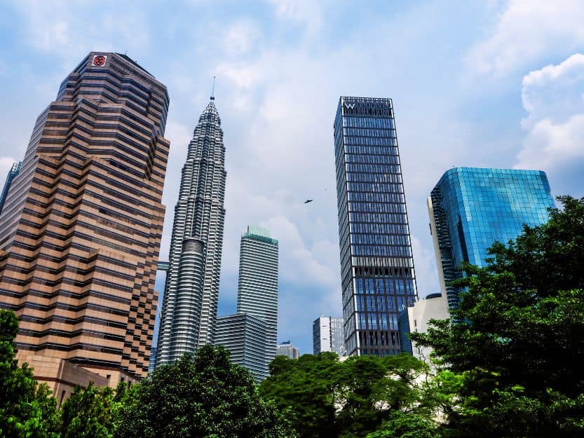 Petronas Towers in KLCC in Kuala Lumpur Petronas towers and other skyscrapers in KLCC in Kuala Lumpur