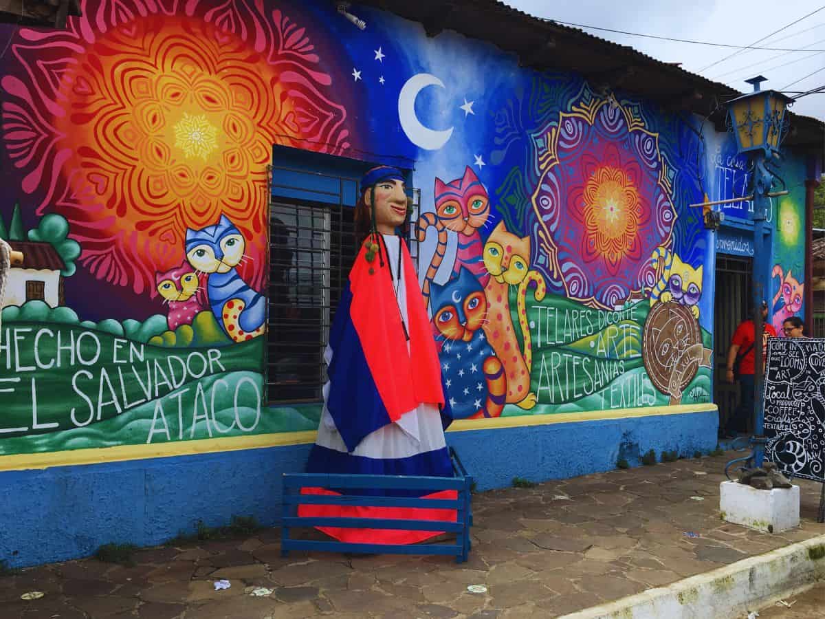 Ruta de las Flores. Colourful mural in Ataco, El Salvador.