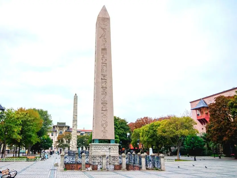 The three obelisks in Sultanahmet Square and Hippodrome in Istanbul