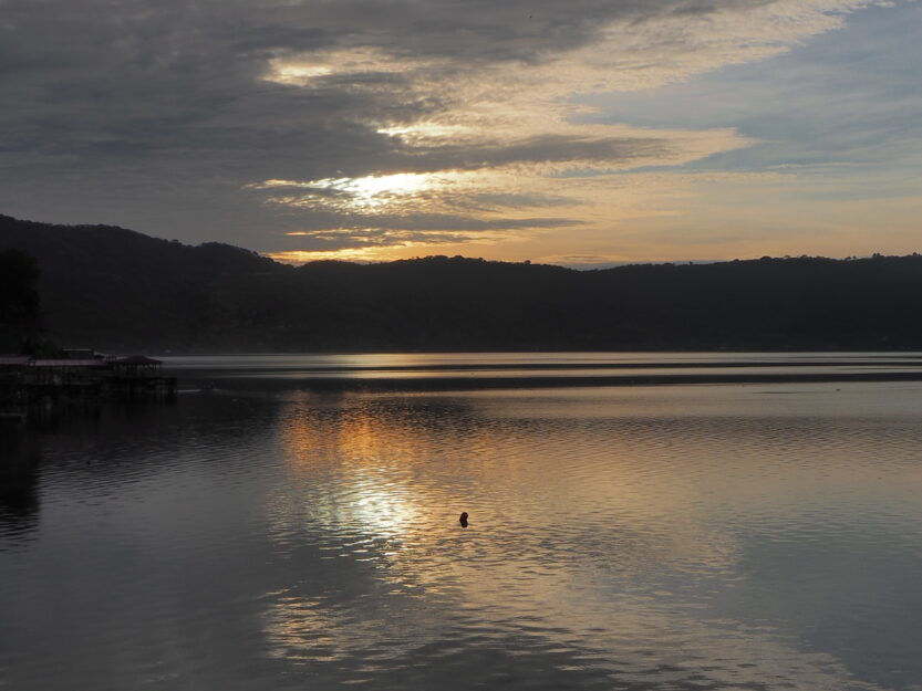 Sunset on Lake Coatepeque in El Salvador