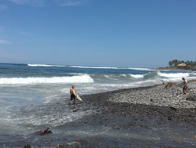 Surfers at Playa El Tunco