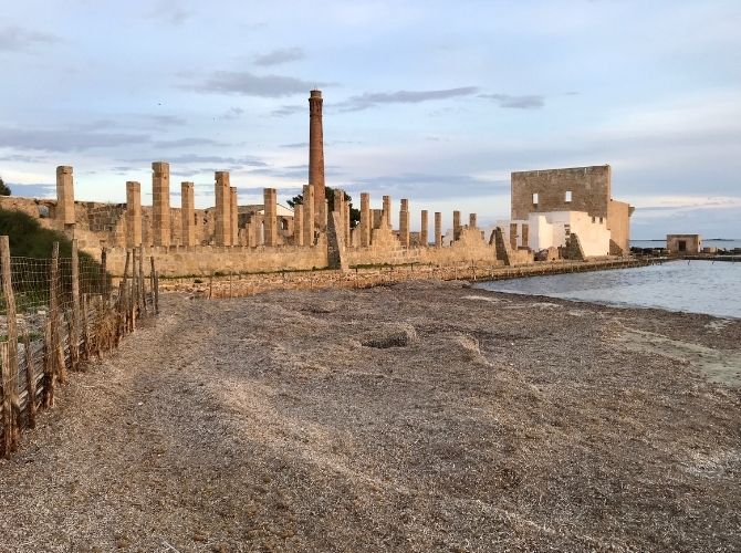 Ruins of tuna fishery in vendicari nature reserve.