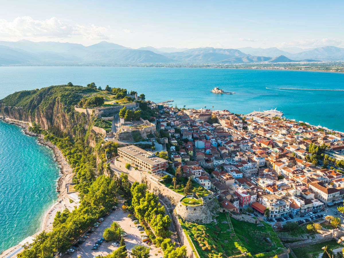 Travel Guide to Nafplio in Greece, an aerial view