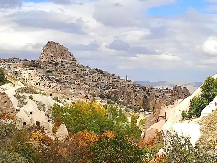 View of Ushuair Castle from Pigeon Valley, Cappadocia