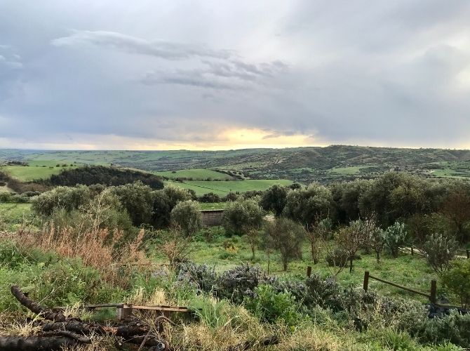 Countryside view from Agritourismo Giannavi in Sicily