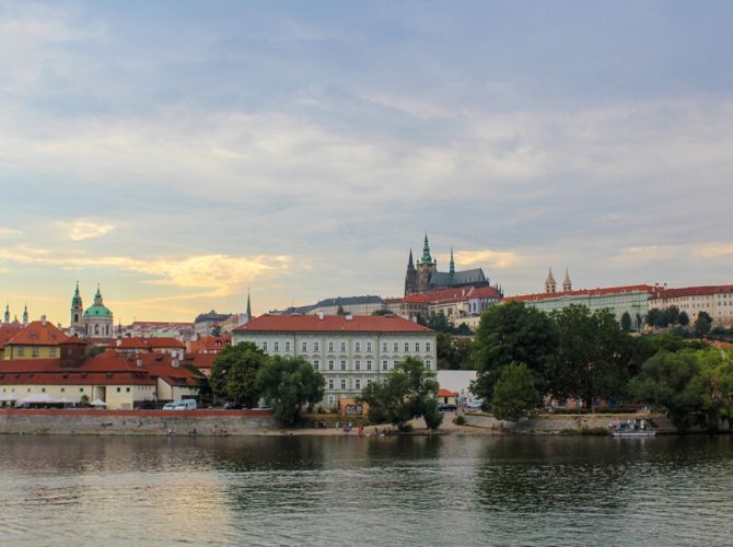 View of Prague Castle from River Vltava